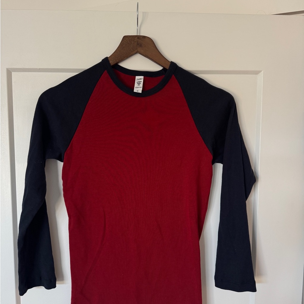 Los Angeles Apparel Red & navy Raglan Long Sleeve Tee